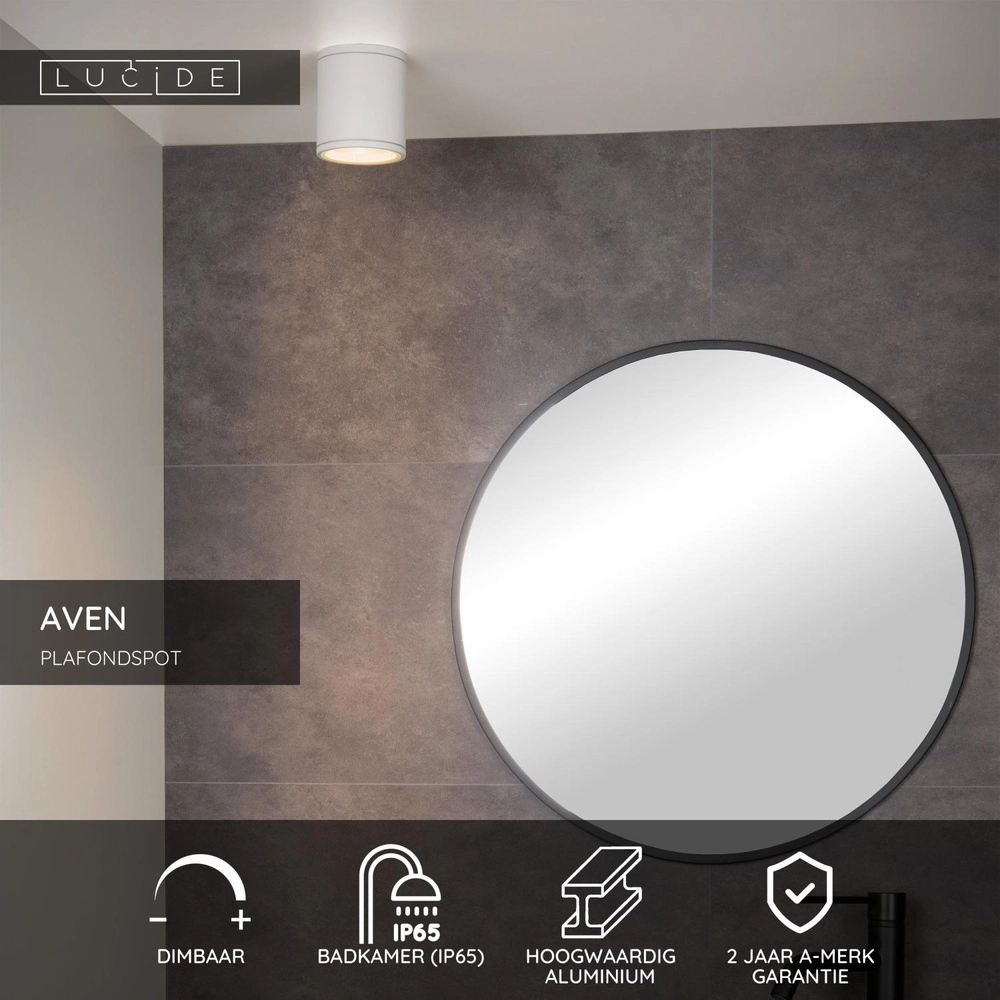 Deckenscheinwerfer Aven Badezimmer IP65 weiß Lucide 5411212221445