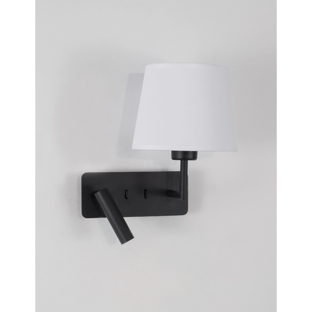 Wandleuchte Savona schwarz mit weißer Kapuze Lyora 5212017430175