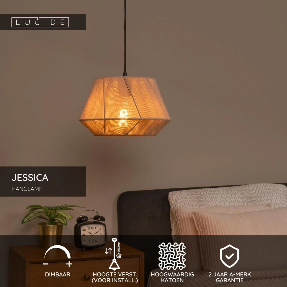 Pendellampe Jessica Ø 30cm grau Lucide 5411212106292