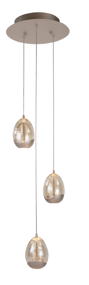 Pendellampe Champagne Egg 3-Lampen-Pendellampe