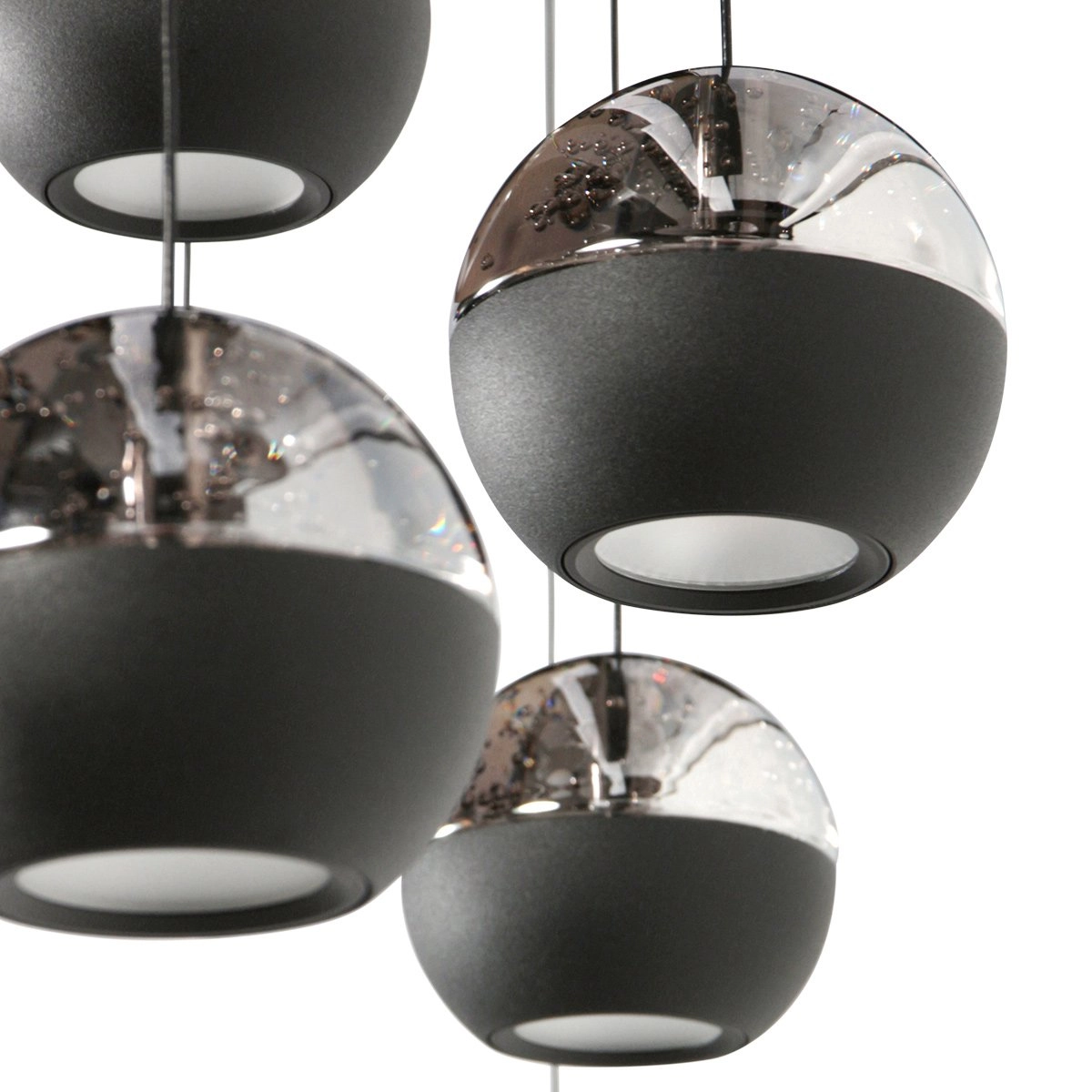 Ovale Pendellampe Belluno 8-Licht-LED – Schwarz Steinhauer 8712746184006