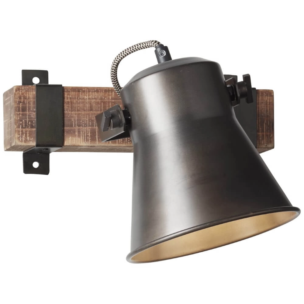 Wandlampe Decca schwarz mit braun Brilliant 4004353361432