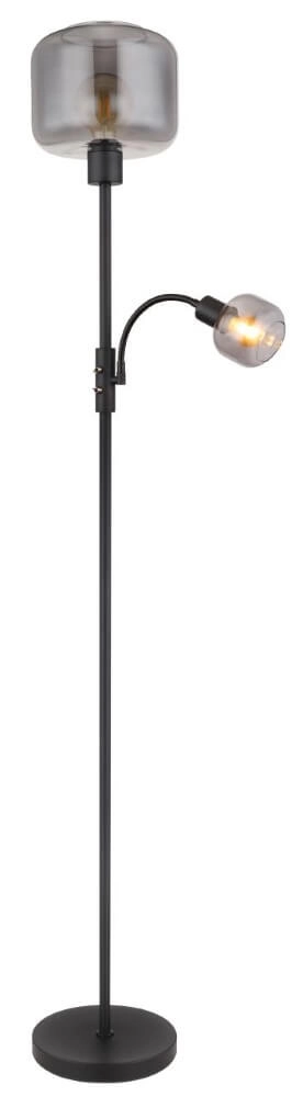 Schwarze Stehlampe Giuseppe Rauchglas Globo 9007371438228