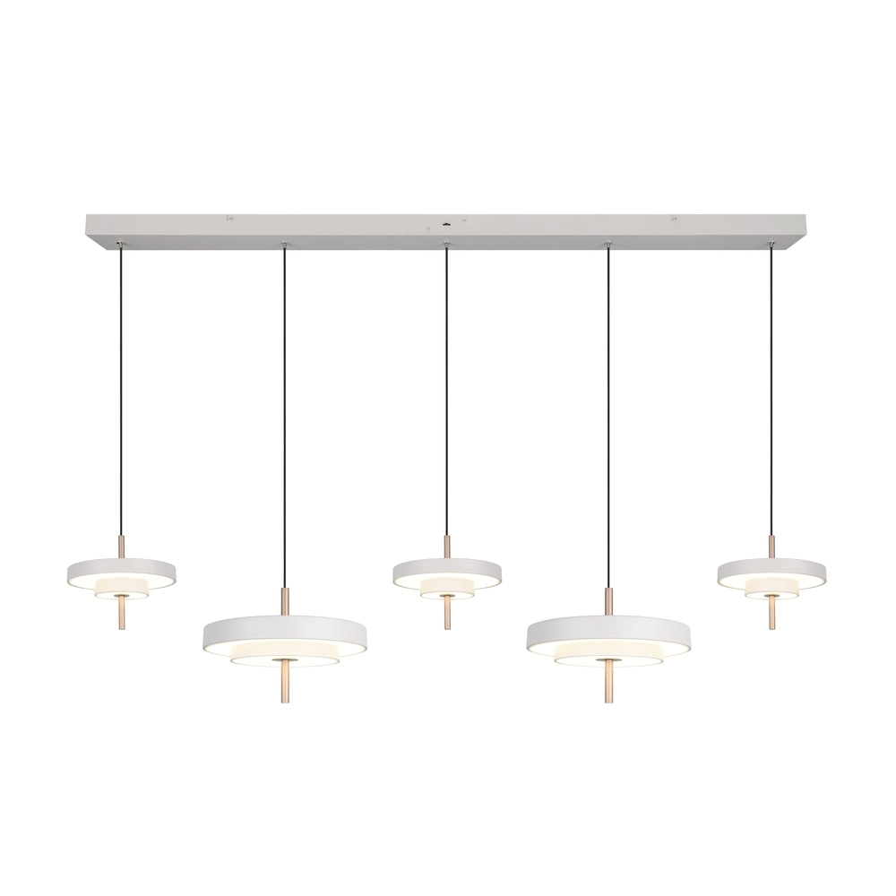 5-flammige Pendelleuchte Keaton weiß Trio 4017807655544