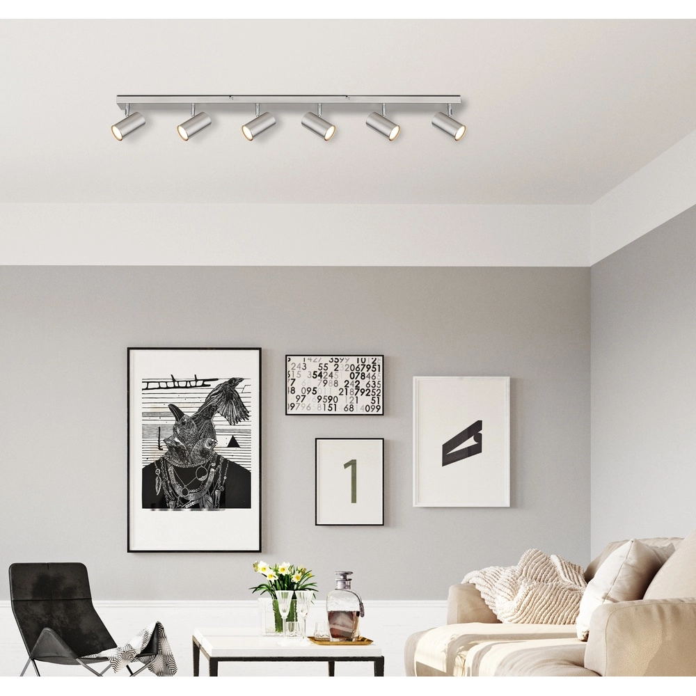 Deckenlampe 6-Licht Robby Nickel Globo 9007371430598
