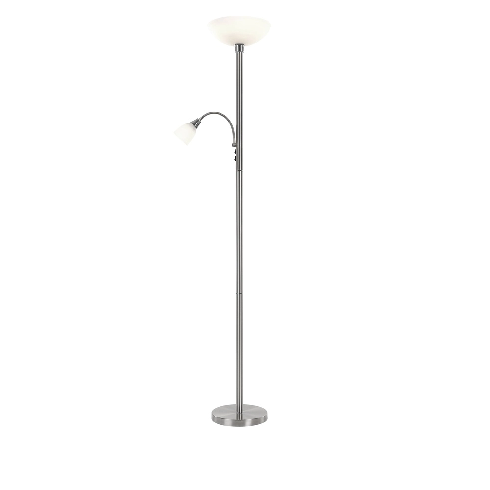 Stehlampe Blade Chromweißes Glas