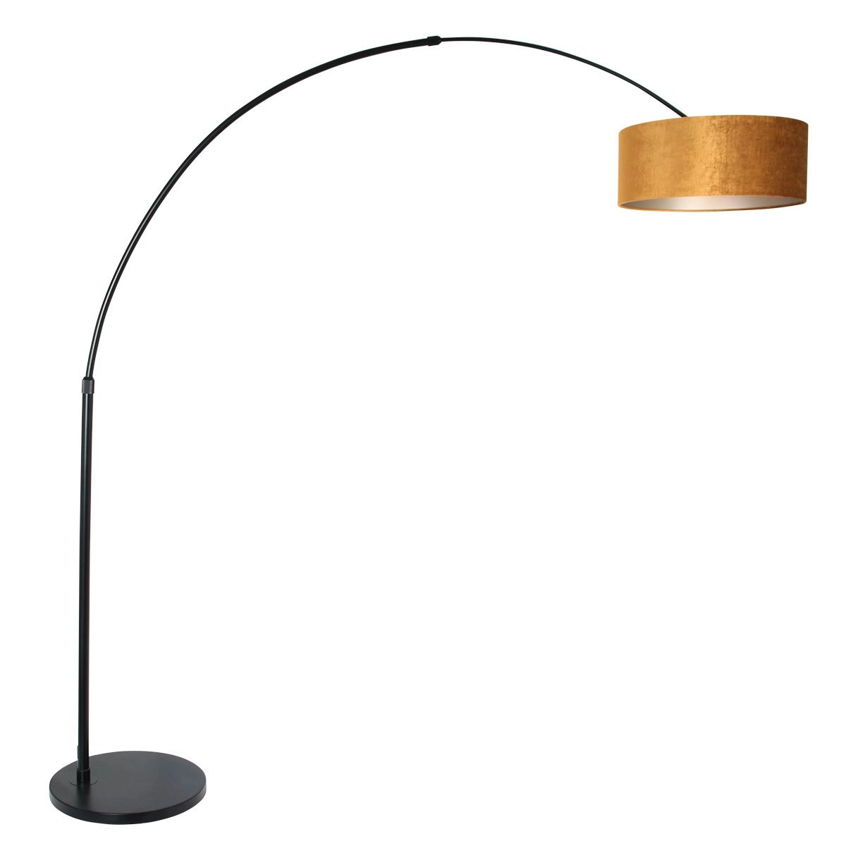 Schwarze Bogenlampe Sparkled mit Samtschirm Steinhauer 8712746145991