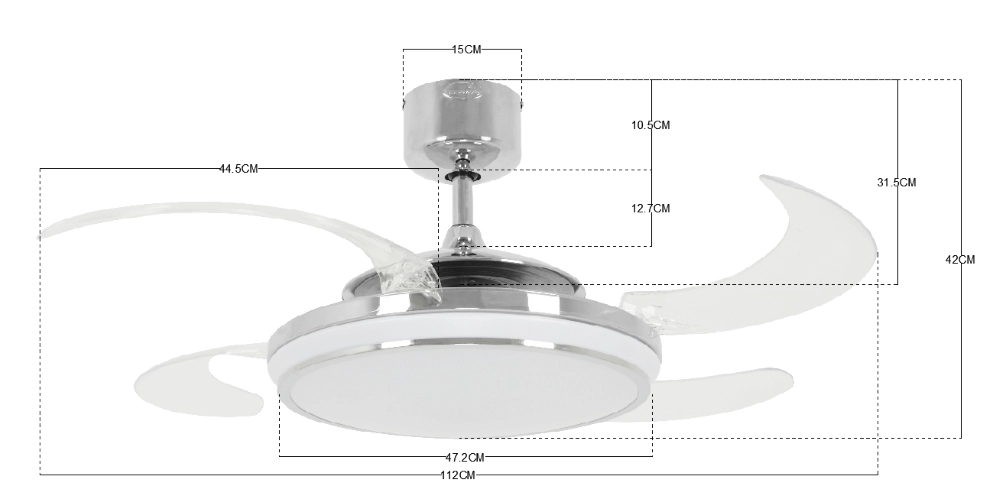 Deckenventilator aus Chrom Fanway Evo 1 Ø 122cm Beacon 9333509114529