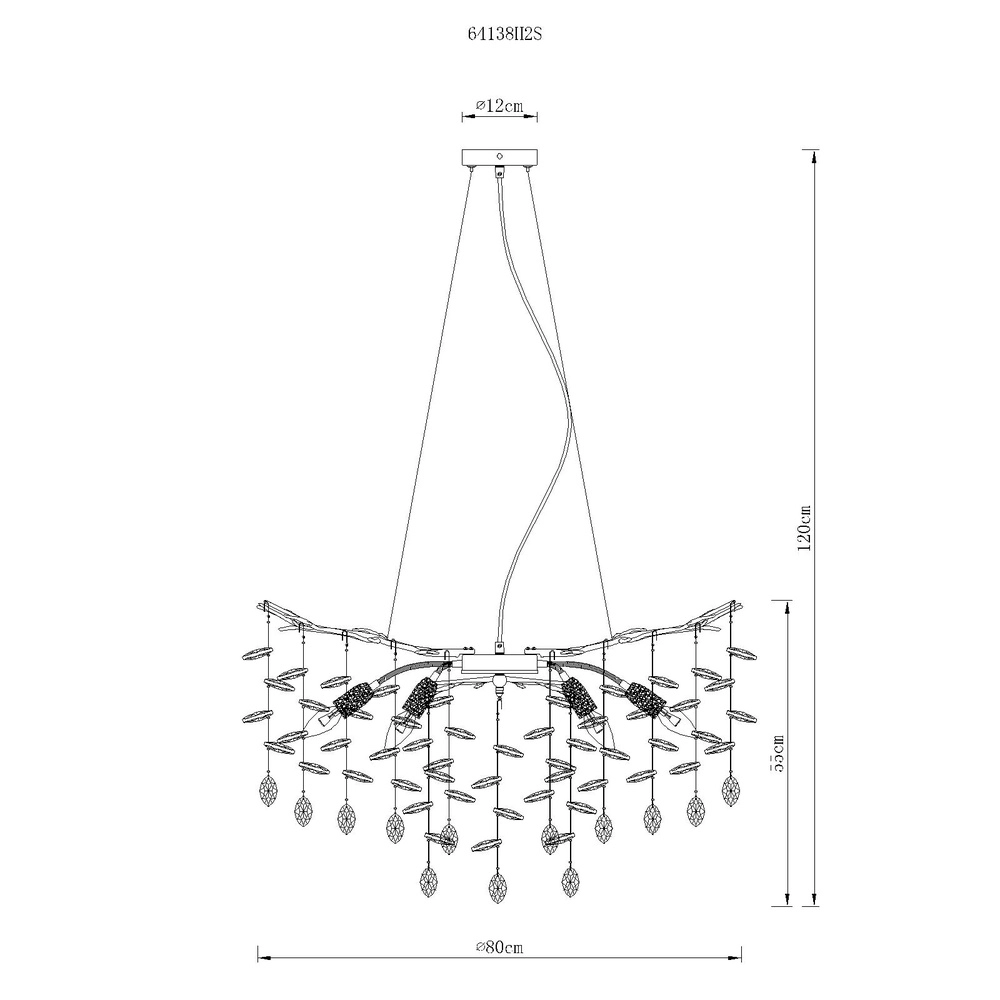 Pendellampe Queena silbergrau Ø 80cm Globo 9007371533671