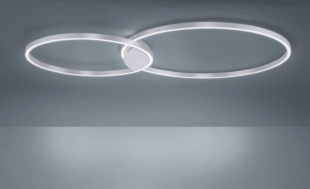 Deckenleuchte Q-Kate 2-Ring 124cm grau Paul Neuhaus 4012248333556