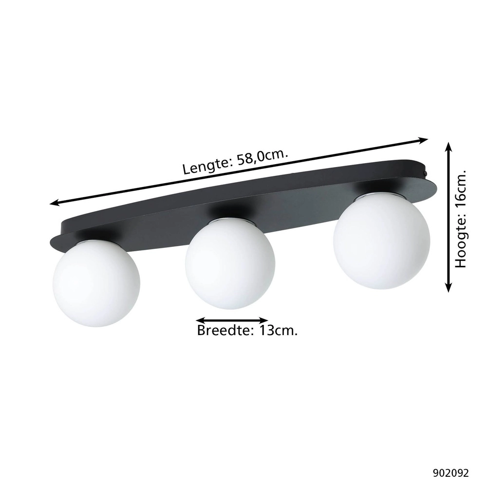 Deckenlampe Castrovido 3-flammig schwarz Eglo 9008606360697
