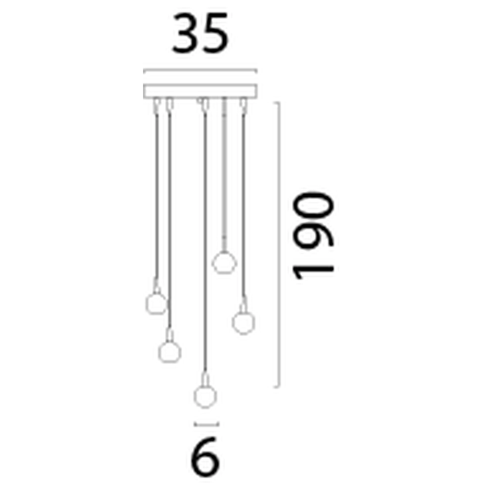 5-Licht Pendellampe Talana schwarz Ø 35 cm DTW Masterlight 8718121347417
