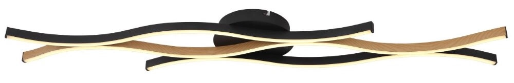 Deckenleuchte Geronimo schwarz mit Holz Globo 9007371445042