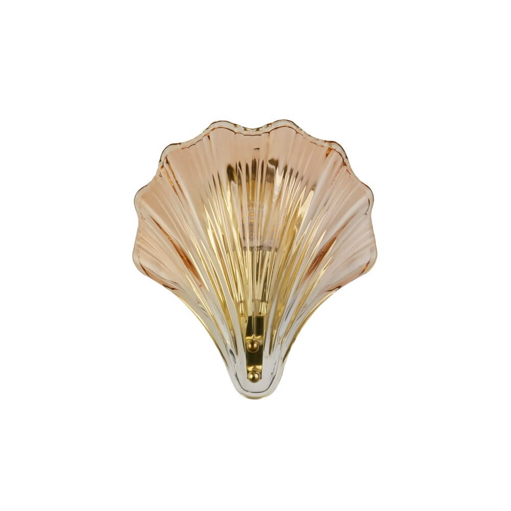 Wandleuchte Shell mit Braunglas Searchlight 5053423271118
