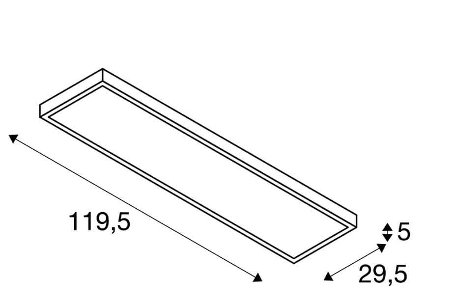 LED-Lampe Panel 45W - 4000k - 120 cm grau SLV 4024163232456