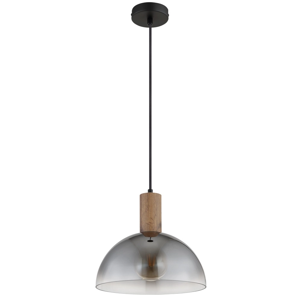 Land-Pendellampe Romy Schwarz mit Holz Globo 9007371580354