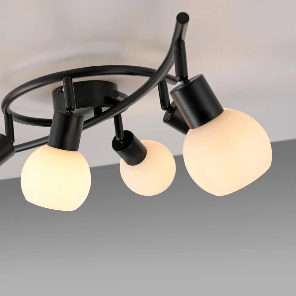 Schwarze Deckenleuchte Loki 6-Licht Just Light 4043689000806