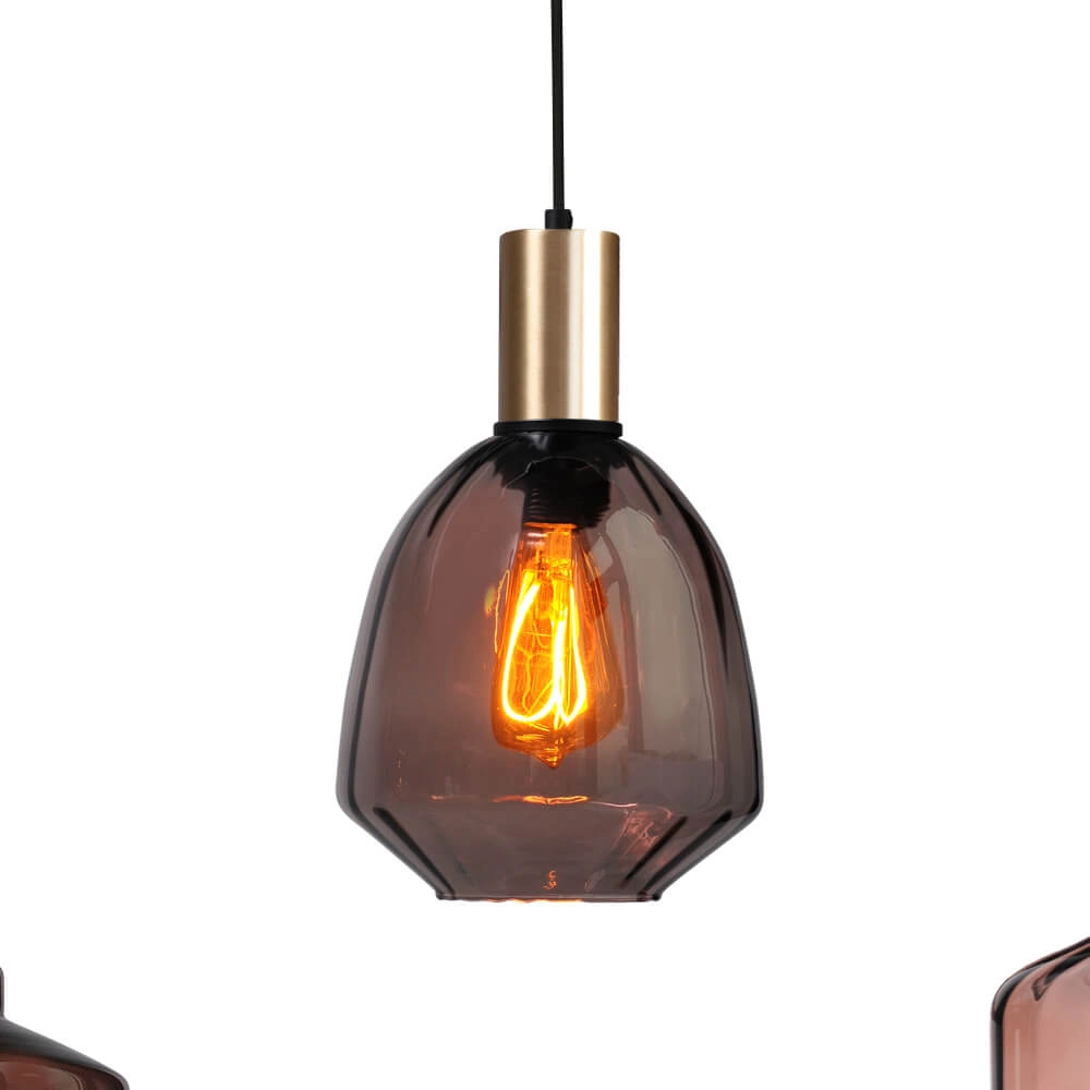 5-flammige Hängelampe - Gold - Porto mit verschiedenen Gläsern Masterlight 8718121270371