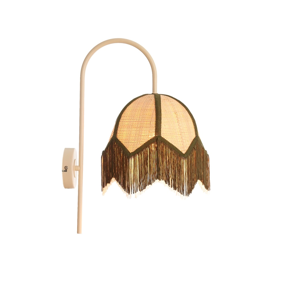 Japandi Wandlampe Sulina Sandraffia mit Grün Light & Living 8717807762421