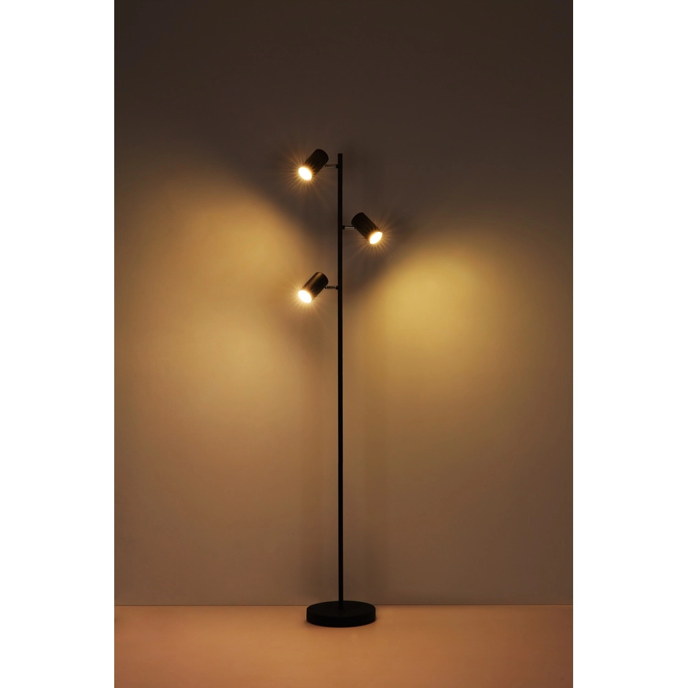 Stehlampe 3-Leuchten Robby Schwarz Globo 9007371419845