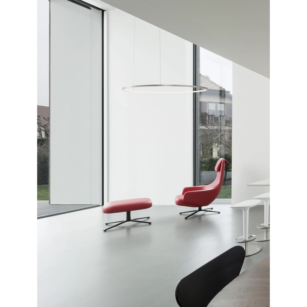 Runde Pendelleuchte Tarquin silbergrau Ø 100cm Lyora 5212017438362