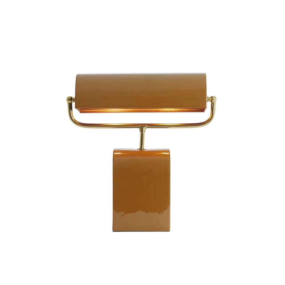Braune Schreibtischlampe Cardona mit Gold – 1x E27 Light & Living 8717807816278