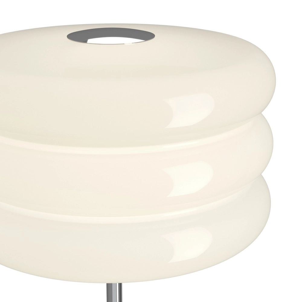Design-Stehlampe Tortora Chrom mit weißem Ø 30cm