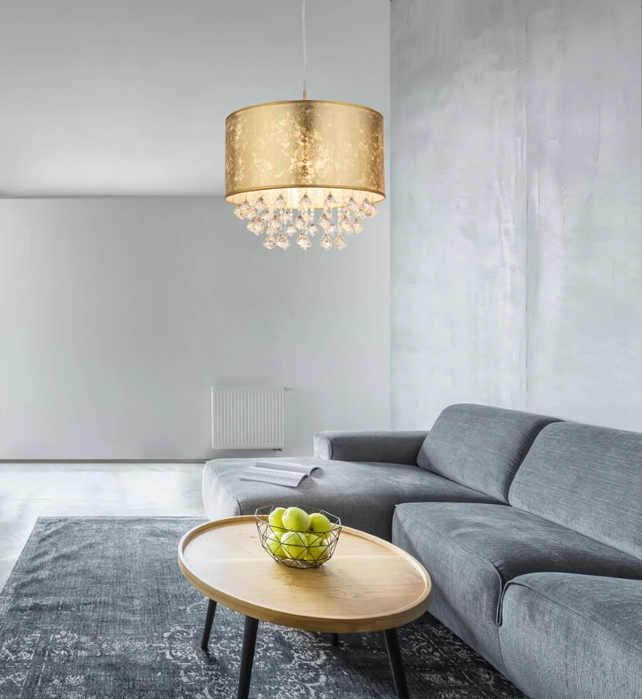 Goldene Hängelampe Amy mit Kristall Globo 9007371344789