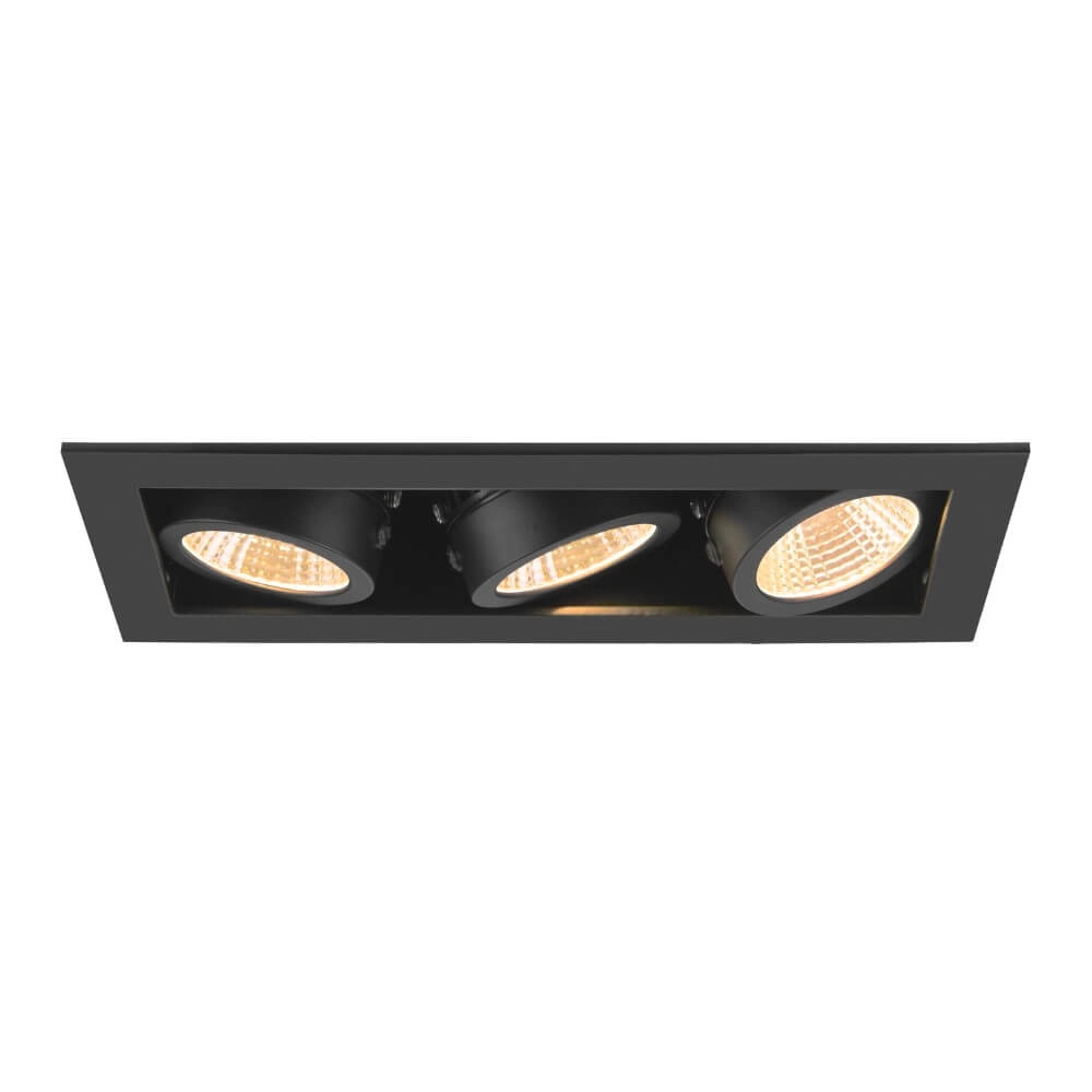 Quadratischer LED-Einbaustrahler Kadux Triple 3x LED - schwarz - 3000K SLV 4024163278867