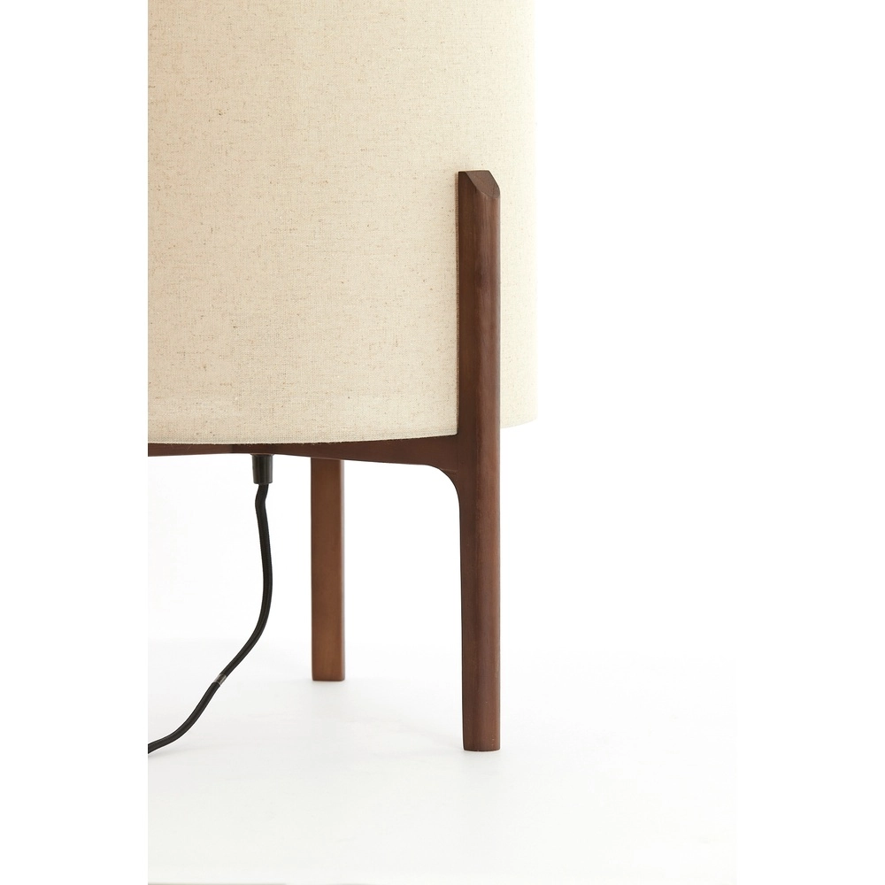 Tischlampe Litto Ø 35cm – Walnuss mit Naturleinen Light & Living 8717807792718