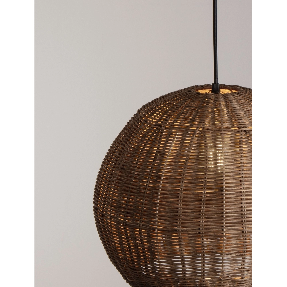 Pendellampe Rielo Schwarz mit Rattan Lyora 5212017487957