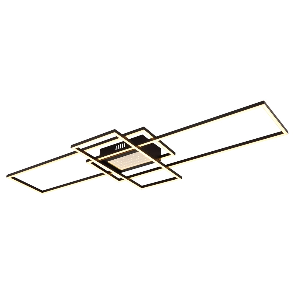 Moderne Deckenlampe Saunders Schwarzes Rechteck 110 cm Globo 9007371481354
