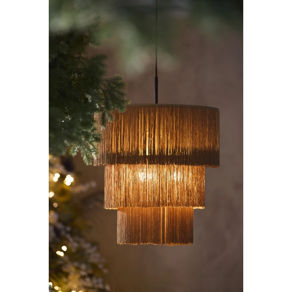 Schnur-Pendellampe Malaika Ø 45cm – braun Light & Living 8717807810481