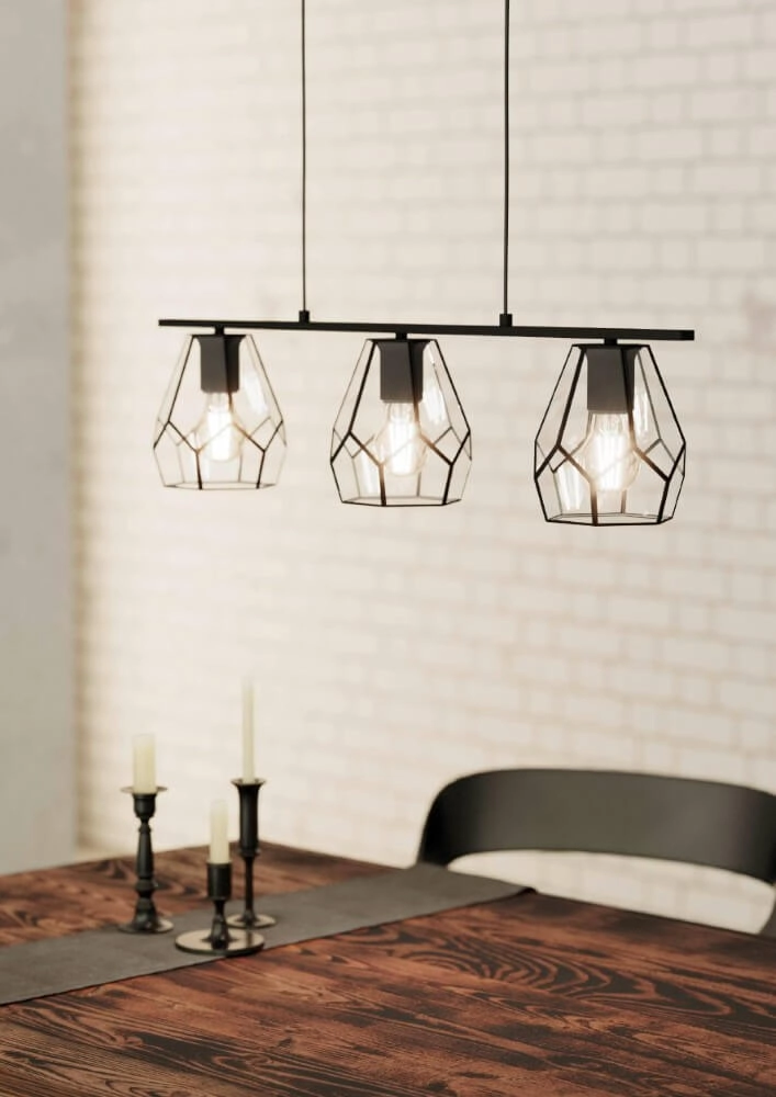 Hängelampe für das Esszimmer Mardyke schwarz mit Glas Eglo 9002759436445