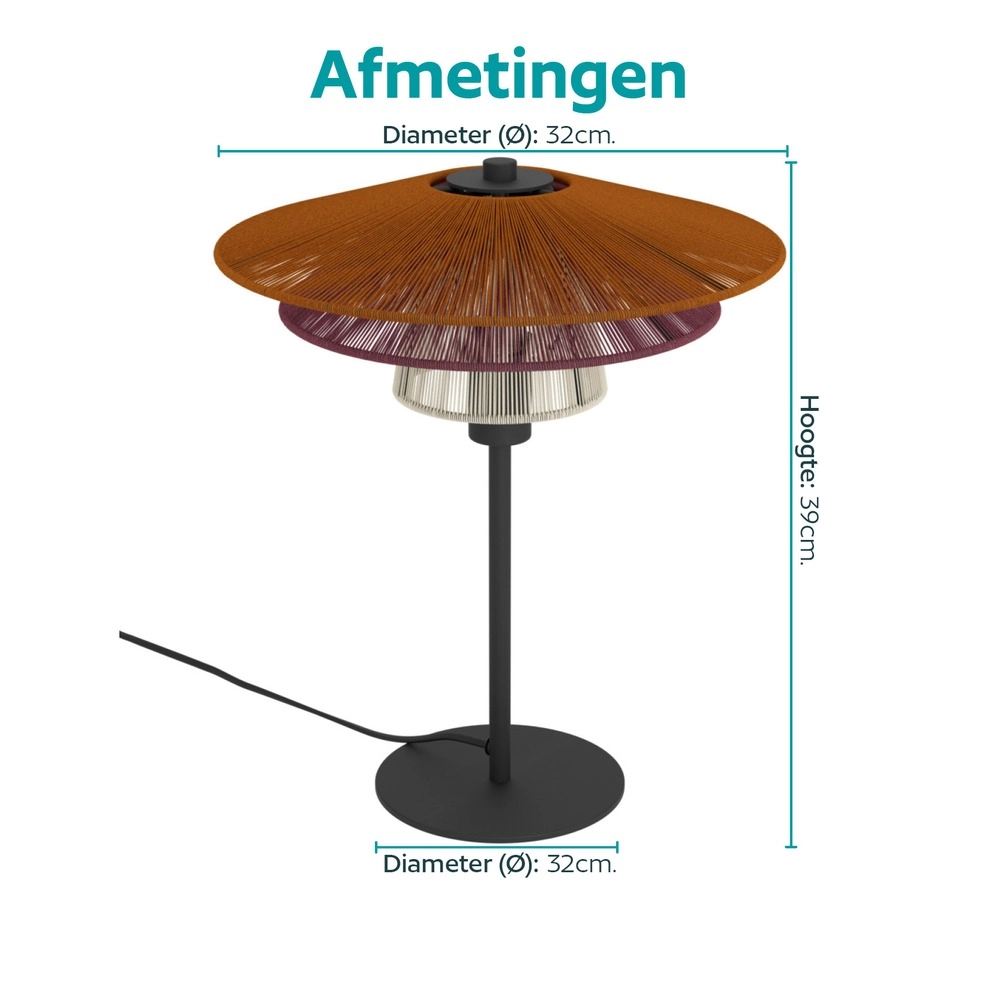 Drahtlampe Pignona Tabellenfarbe