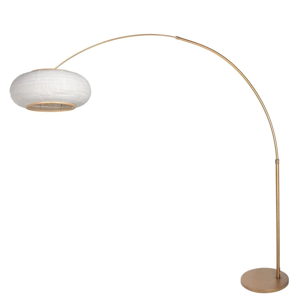 Bronzene Bogenlampe Silva Alba mit weißem Farbton Ø60 cm Steinhauer 8712746185676