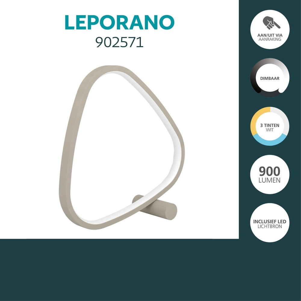 Moderne Tischlampe Leporano Sandbraun Eglo 9008606391219