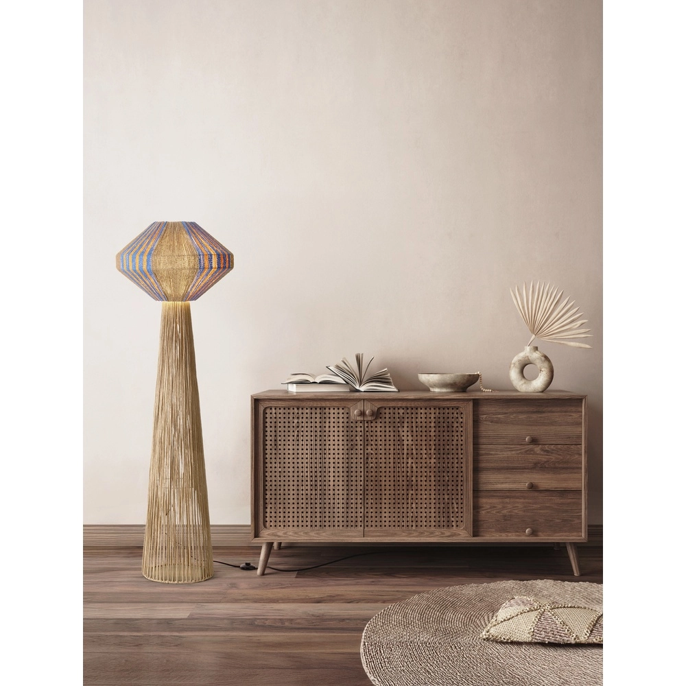 Stehlampe Abby Ø 50cm braun mit blau Lyora 5212017477439