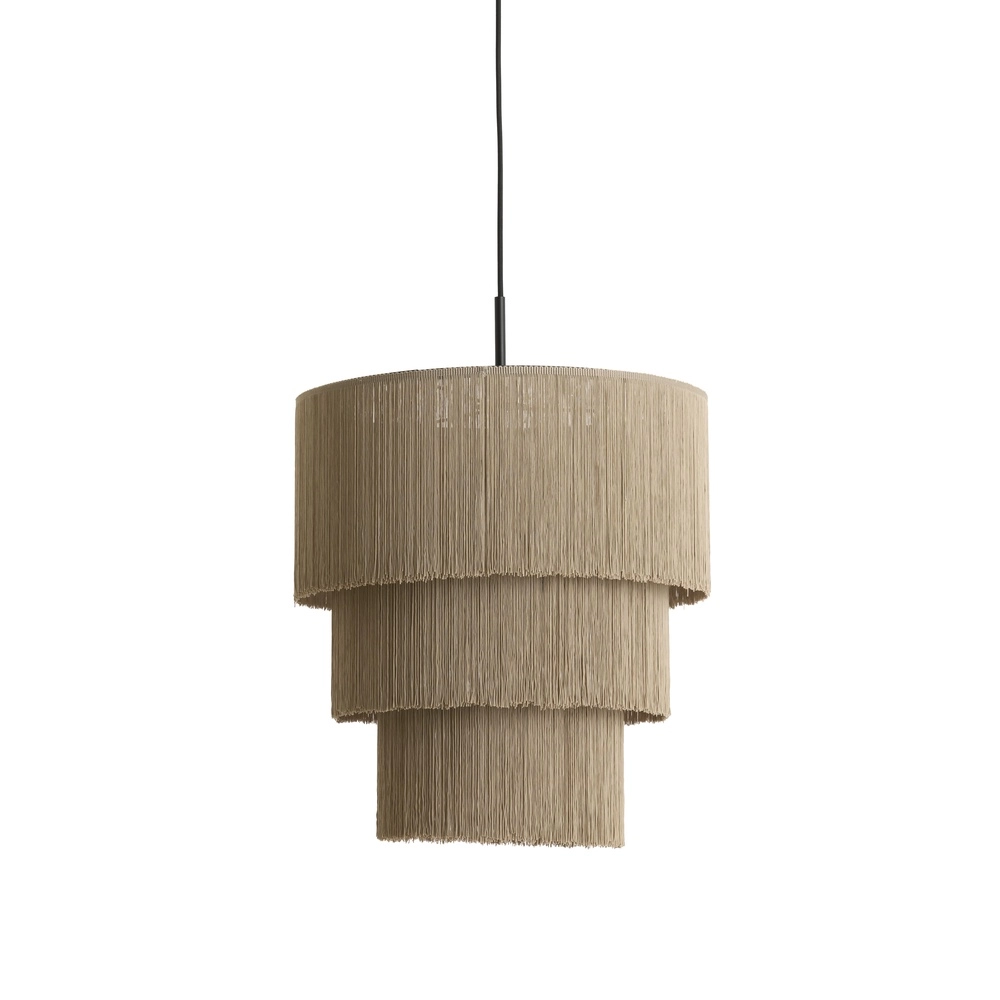 Schnur-Pendellampe Malaika Ø 45cm – taupe