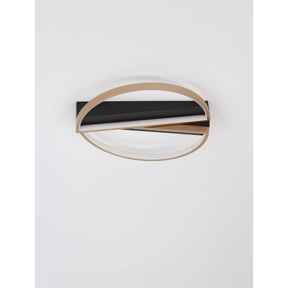 Design-Deckenleuchte Elize schwarz mit gold Ø 43,2cm Lyora 5212017433152