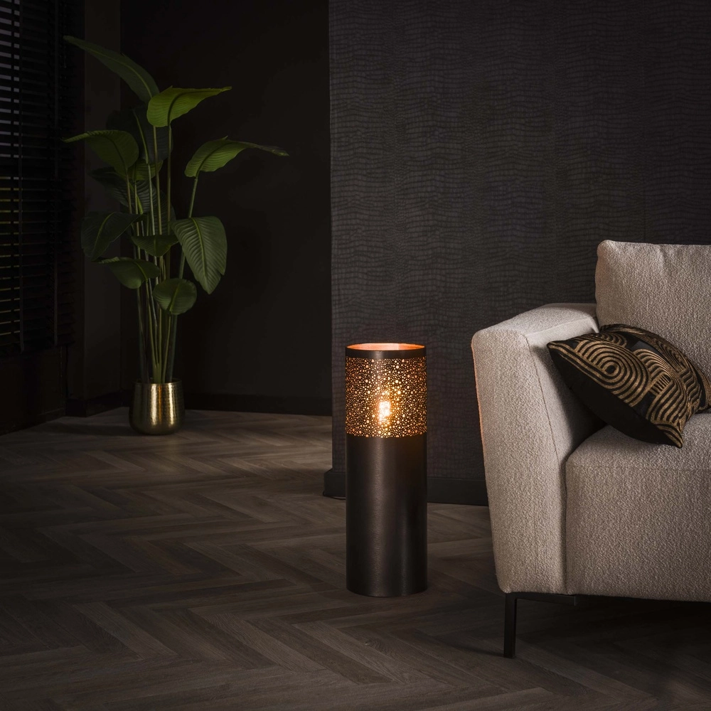 Orientalische Stehlampe Cylinder 60 cm – schwarzer Nickel
