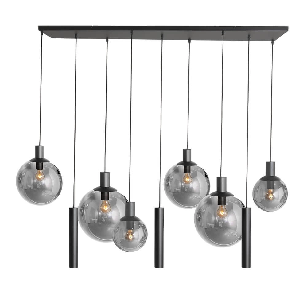 Esstisch-Hängelampe Bollique schwarz mit Rauchglas Steinhauer 8712746172973
