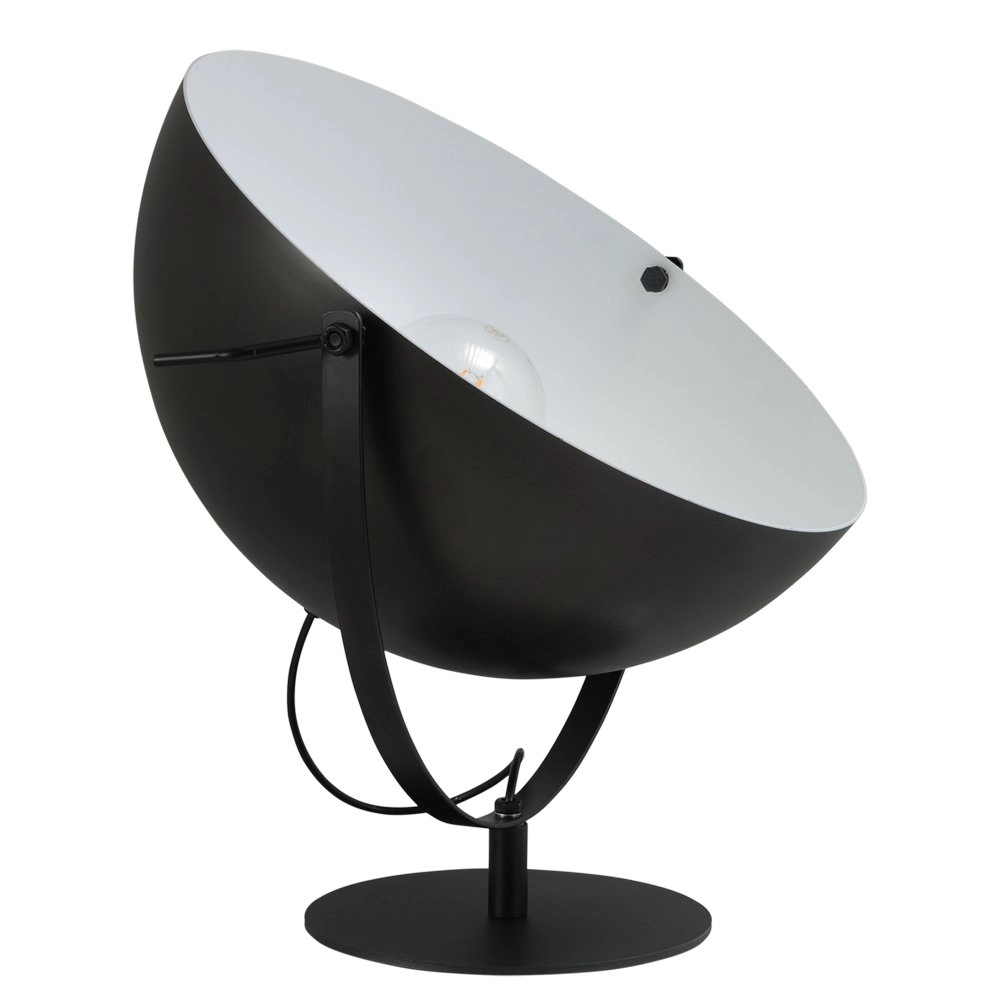 Tischlampe Industria Uplighter 50 cm schwarz mit weiß
