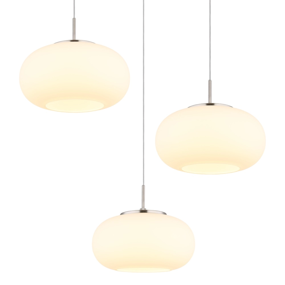 Design-Pendellampe Quintara 3-Leicht-Nickel Globo 9007371474318