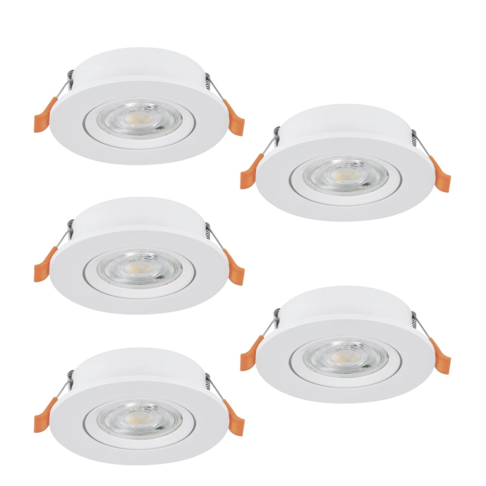 Set mit 5 Einbaustrahlern Barranco weiß Ø 9cm - 3-stufig CCT
