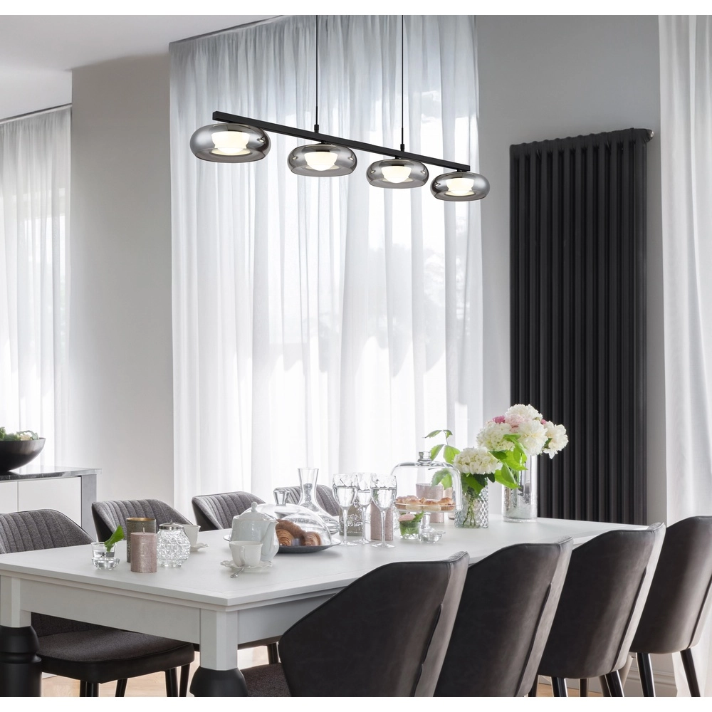 Design-Pendellampe Carlene 4-Licht Schwarz Globo 9007371569182