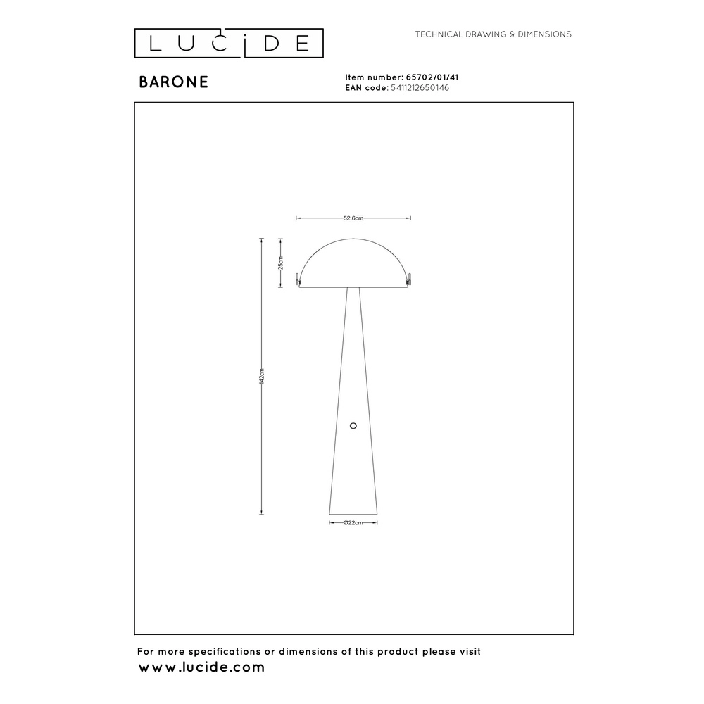 Stehlampe Barone taupe Lucide Vibes 5411212650146