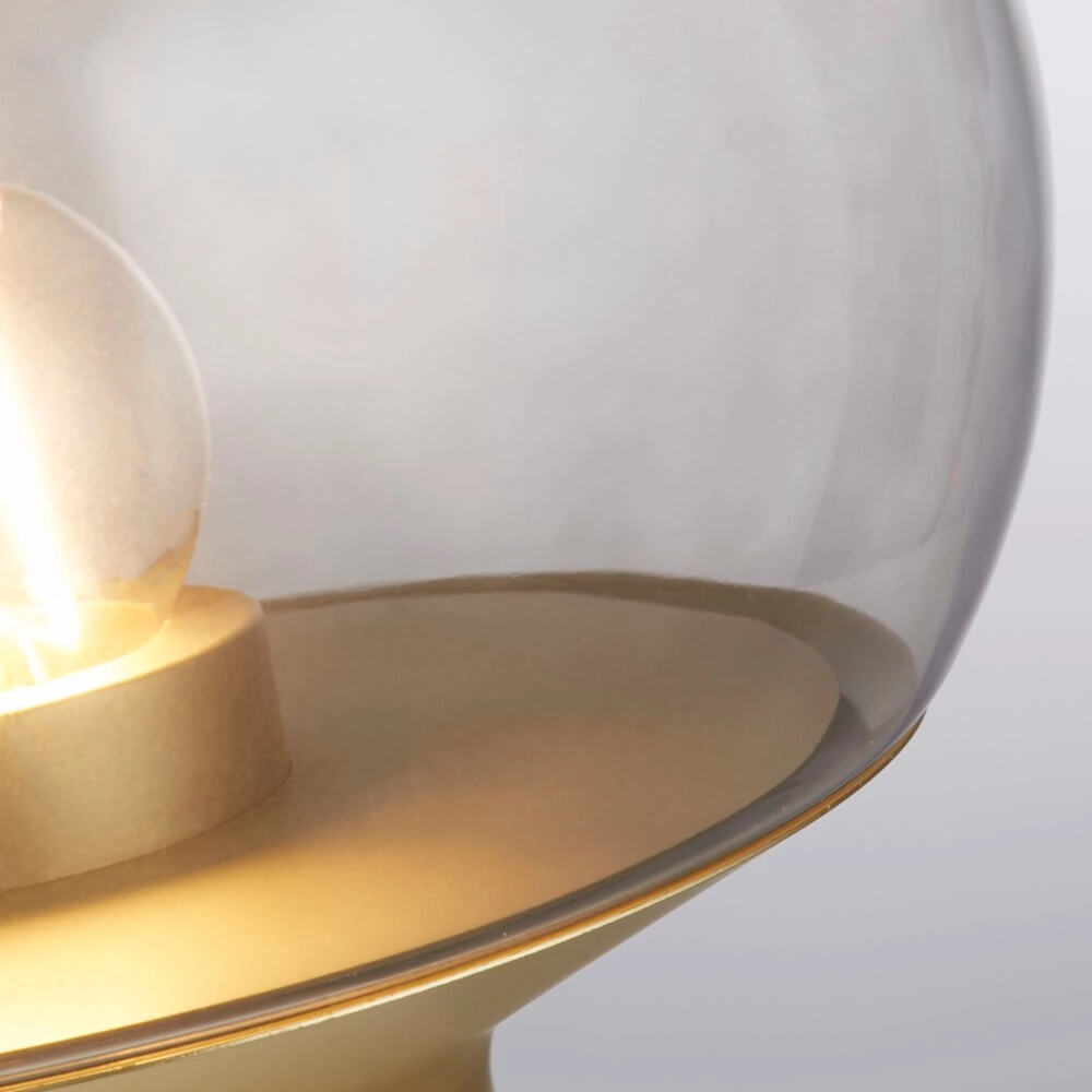 Tischlampe Tablu Weiß/Gold mit Rauchton Searchlight 5053423248646