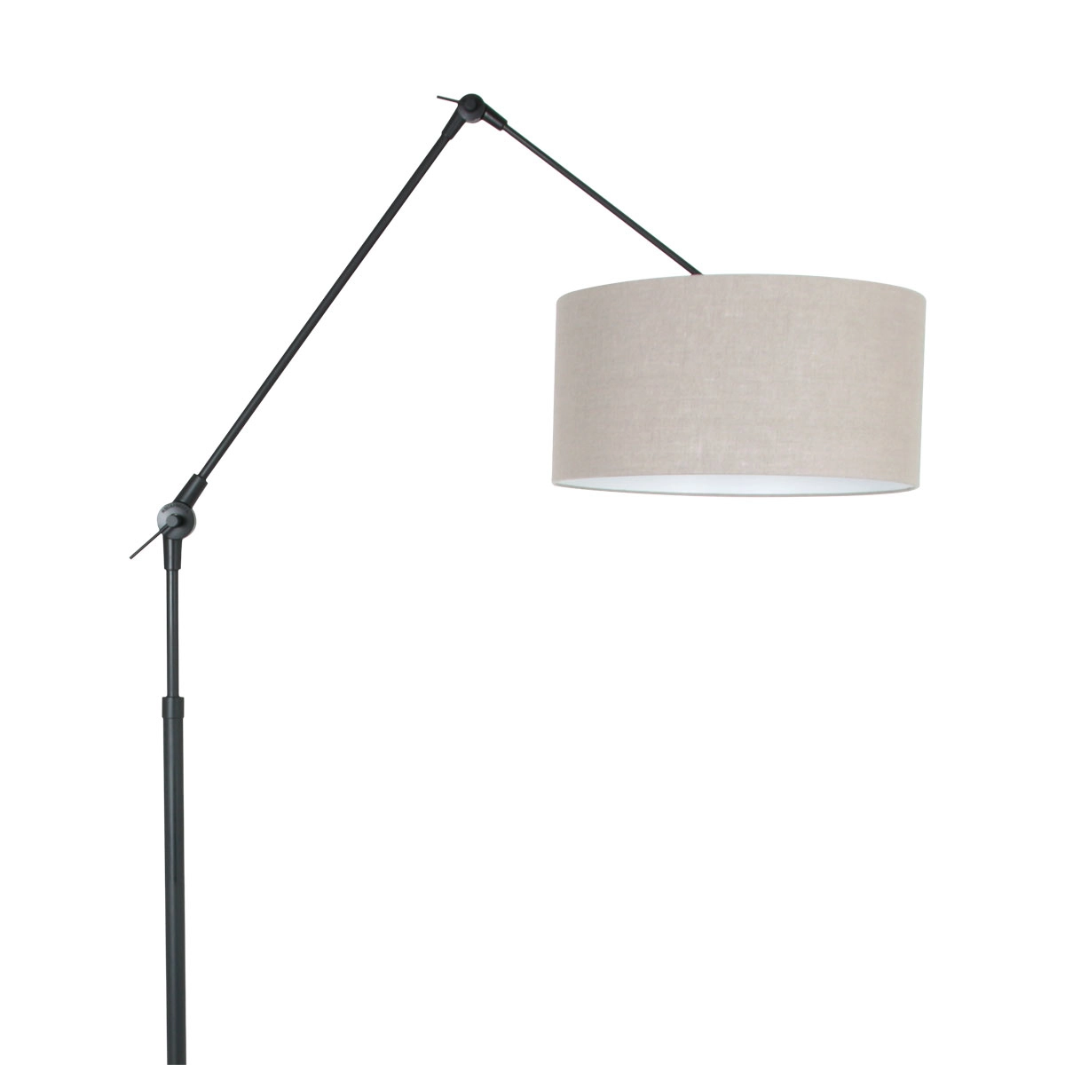 Stehleselampe Prestige Chic schwarz mit 40 cm taupefarbenem Lampenschirm Steinhauer 8712746145830