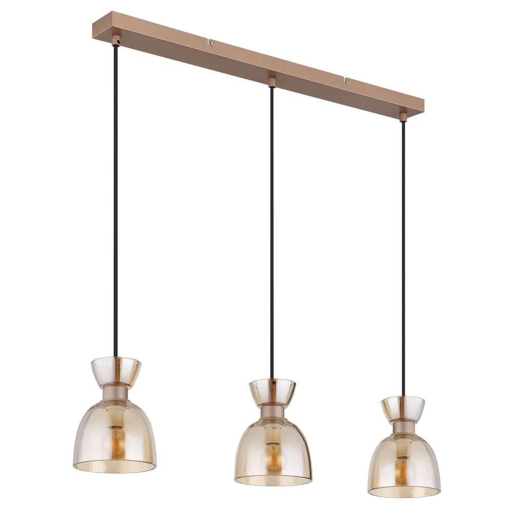 Design-Pendellampe Massey Kaffeebraun 3-Licht Globo 9007371533503